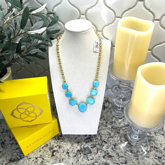 NWT Kendra Scott Daphne 14K Gold and Turquoise Necklacelace - Picture 2 of 6